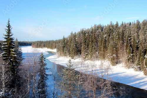 The river in the winter.