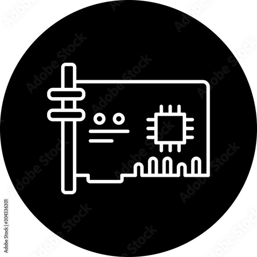  network Card Icon Isolated On Abstract Background