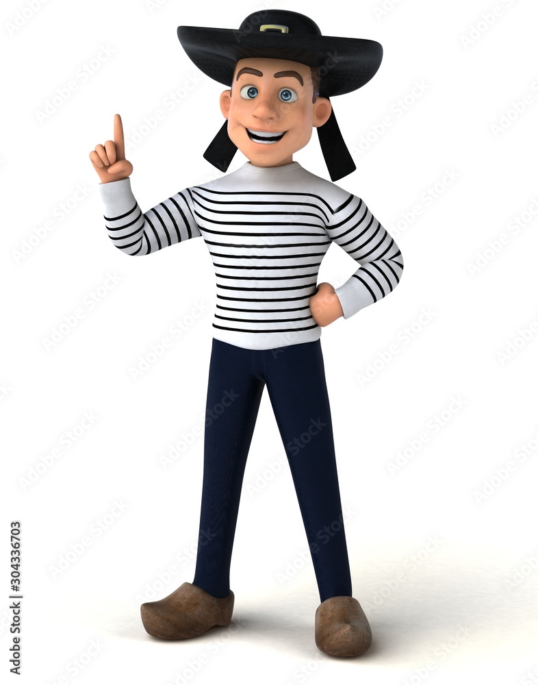 Fun 3d cartoon breton character Fun 3d cartoon breton character