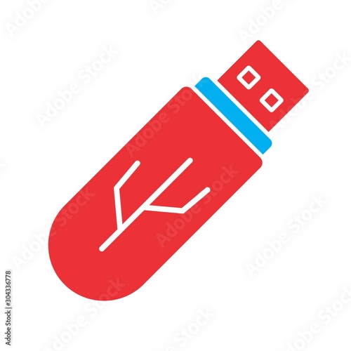 usb Icon Isolated On Abstract Background