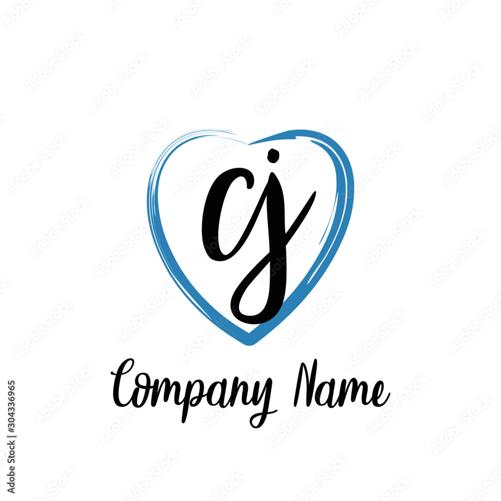 CJ initial handwriting in a love brush-shaped template CJ initial handwriting in a love brush-shaped template