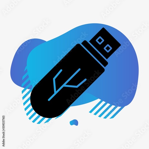 usb Icon Isolated On Abstract Background