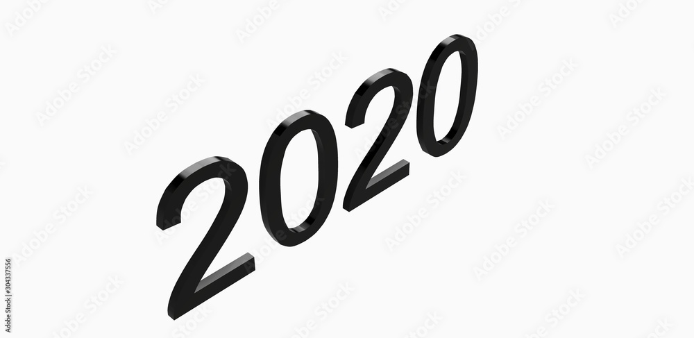 3D illustration of 2020 new year for use in promotional material 3D illustration of 2020 new year for use in promotional material