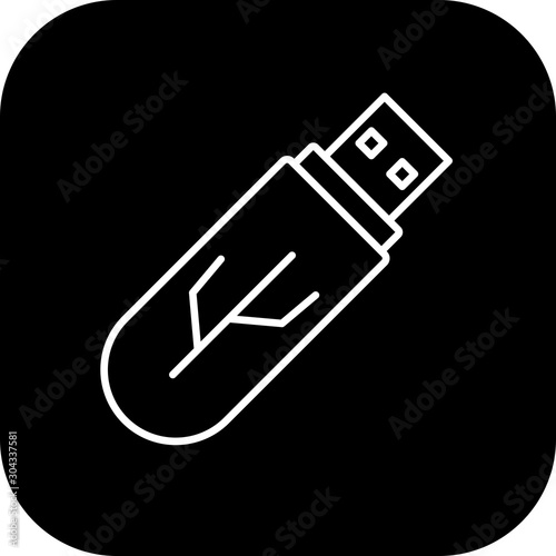 usb Icon Isolated On Abstract Background