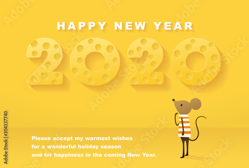 年賀状 子 2020 New Year Card