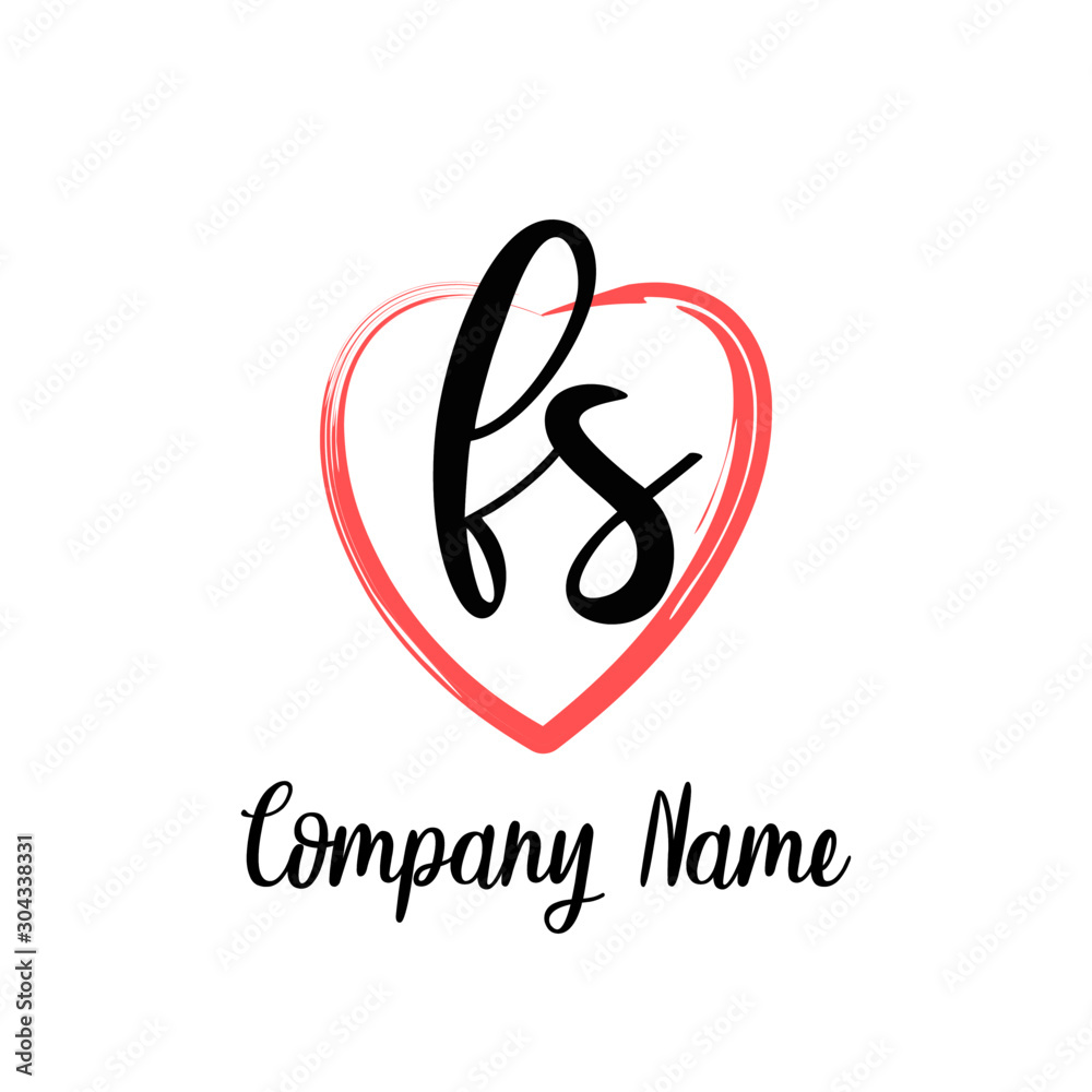 FS initial handwriting in a love brush-shaped template FS initial handwriting in a love brush-shaped template