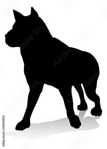 An animal silhouette of a pet dog
