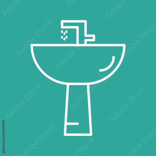 Wash Basin Icon Isolated On Abstract Background