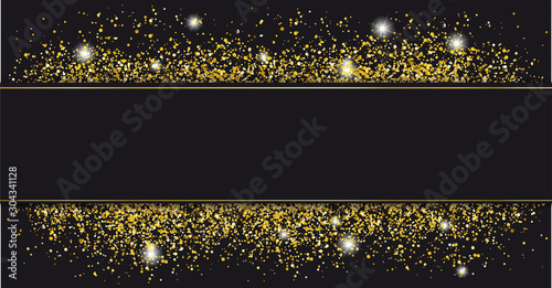 Black Paper Banner Golden Sand