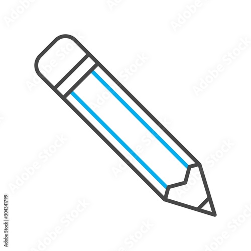 Pencil Icon Isolated On Abstract Background