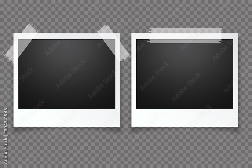 Blank photo frame, isolated on transparent background.