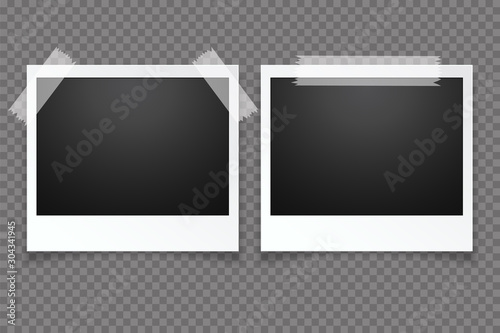 Obraz na płótnie Blank photo frame, isolated on transparent background. w salonie