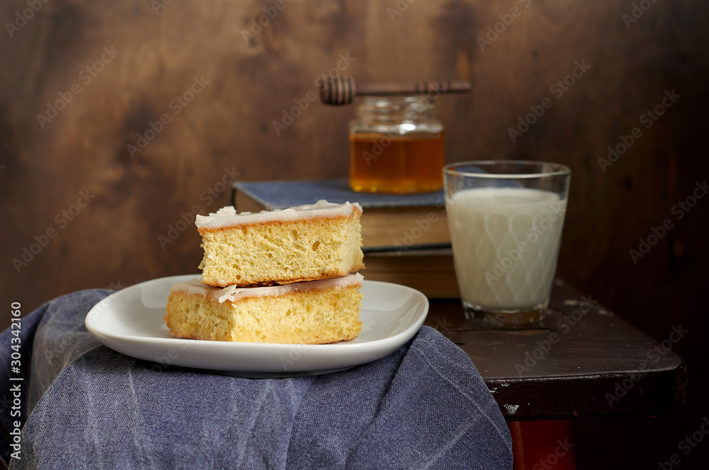 Tres Leches a butter cake soaked in three kinds of milk
