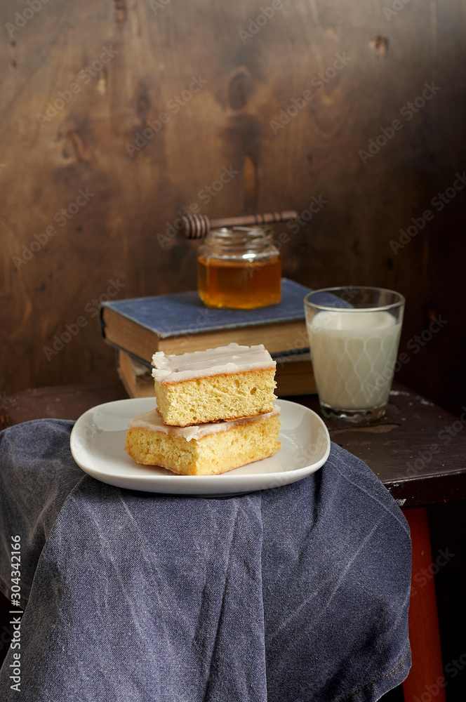 Tres Leches a butter cake soaked in three kinds of milk