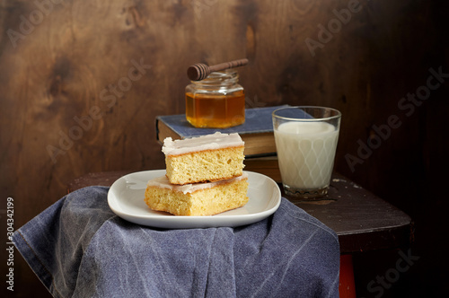 Tres Leches a butter cake soaked in three kinds of milk