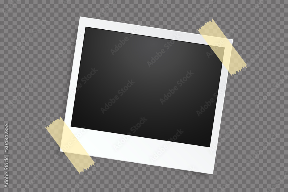 Blank photo frame, isolated on transparent background.