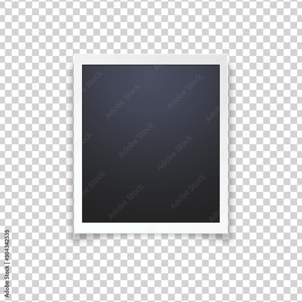 Blank photo frame, isolated on transparent background.