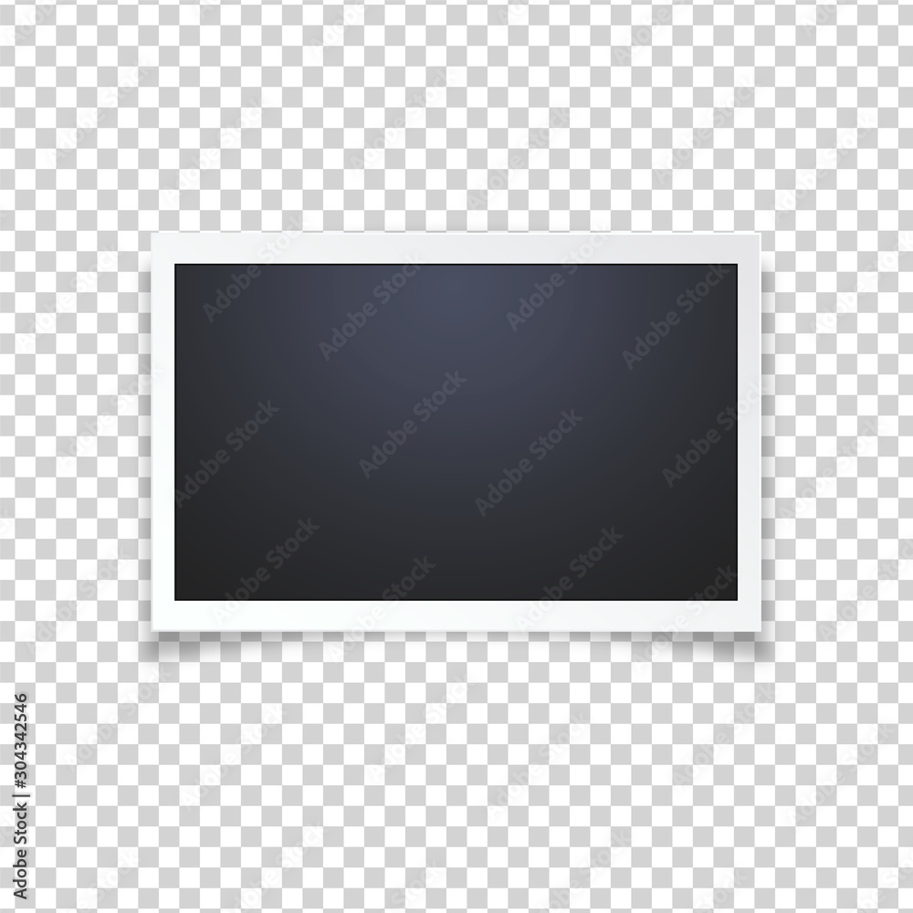 Blank photo frame, isolated on transparent background.