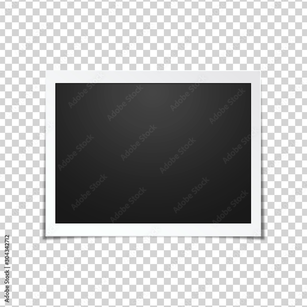 Blank photo frame, isolated on transparent background.