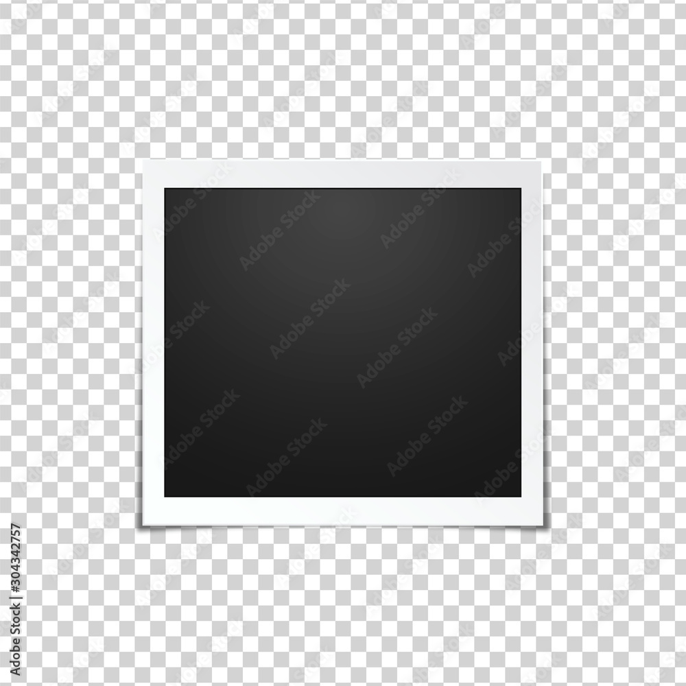 Blank photo frame, isolated on transparent background.