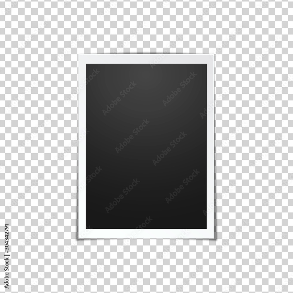 Blank photo frame, isolated on transparent background.