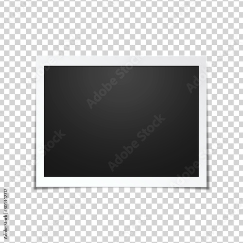 Blank photo frame, isolated on transparent background.