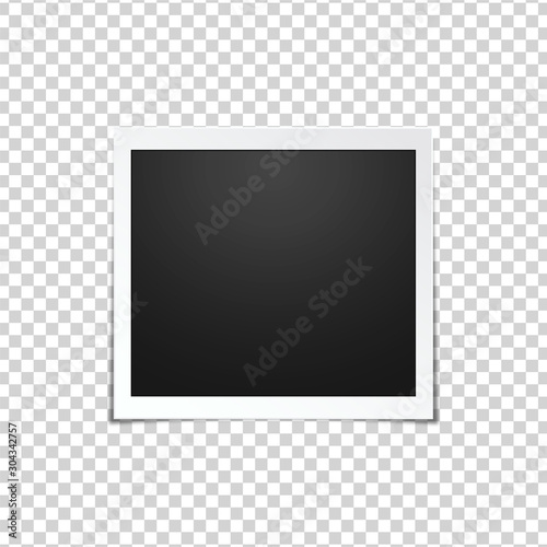 Blank photo frame, isolated on transparent background.