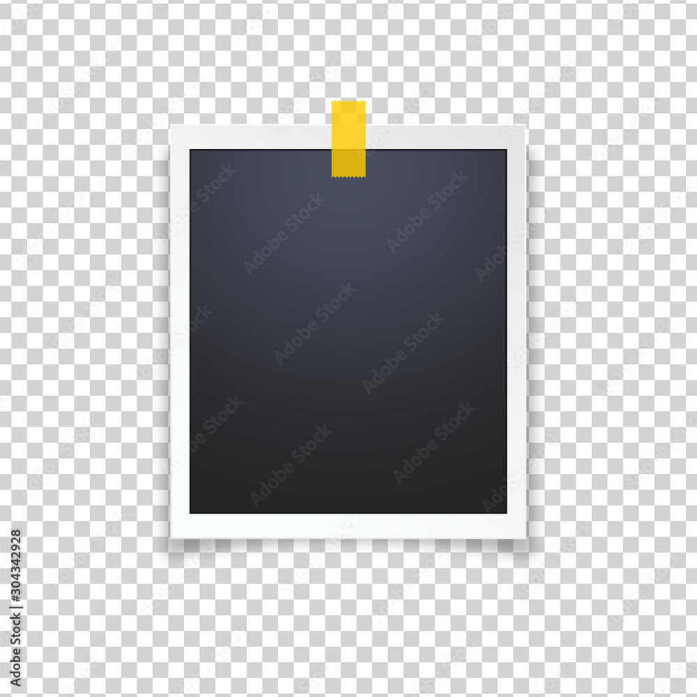 Blank photo frame, isolated on transparent background.