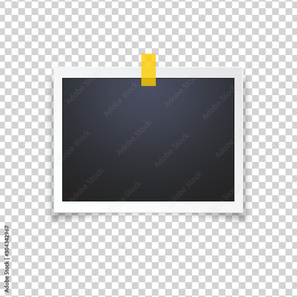 Blank photo frame, isolated on transparent background.