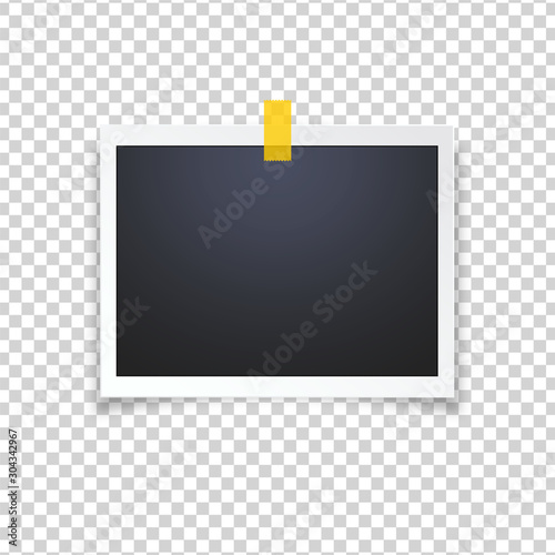 Obraz na płótnie Blank photo frame, isolated on transparent background. w salonie