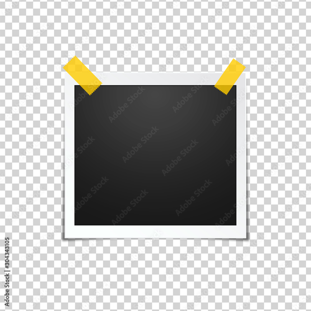 Blank photo frame, isolated on transparent background.