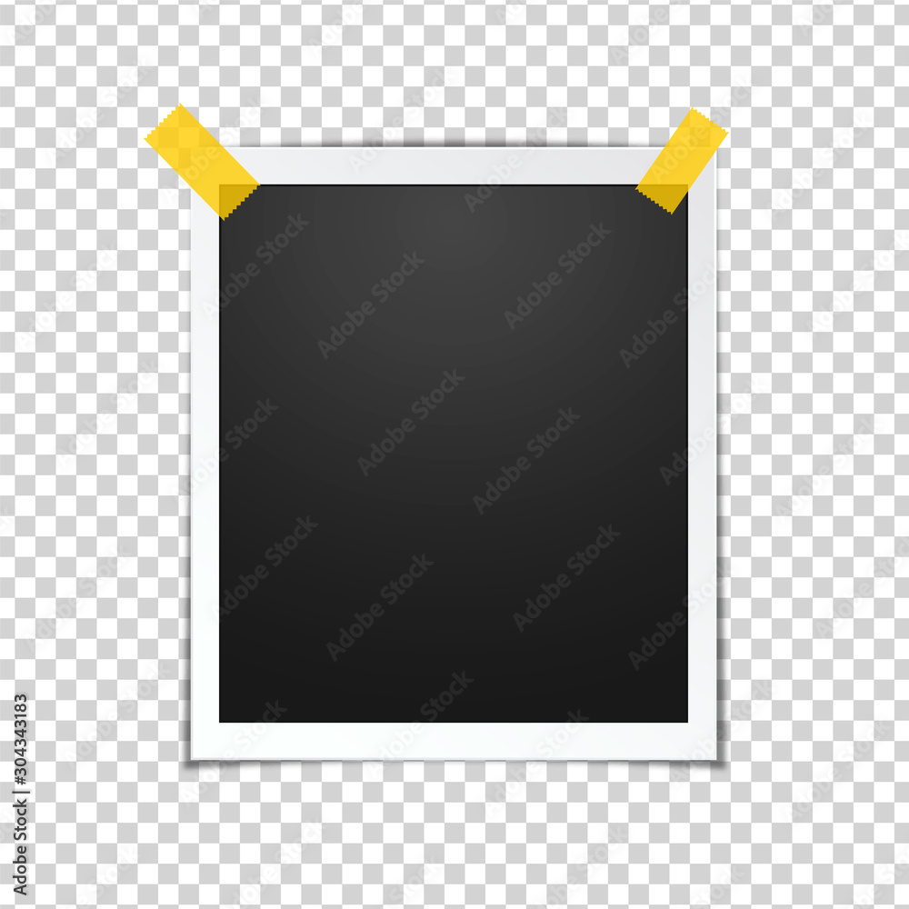 Blank photo frame, isolated on transparent background.