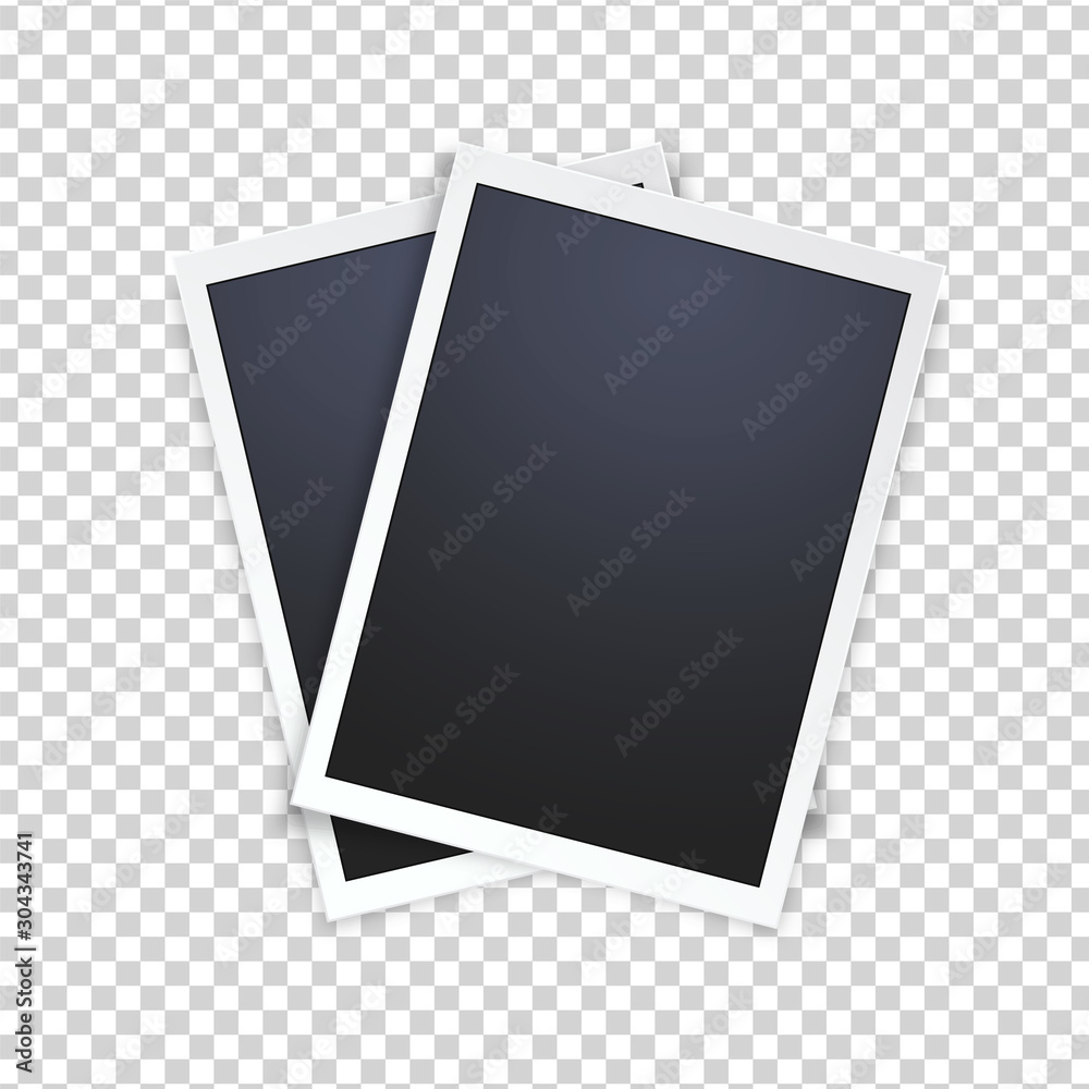 Blank photo frame, isolated on transparent background.