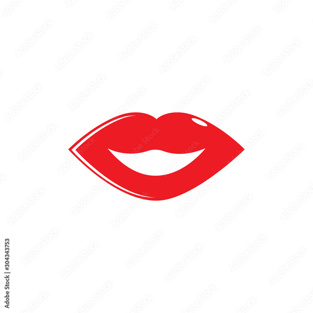 Lips icon cosmetic logo vector