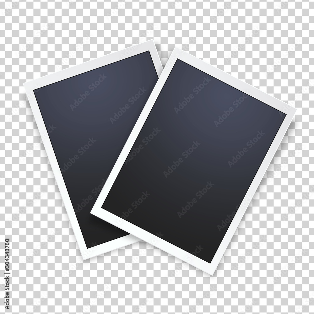 Blank photo frame, isolated on transparent background.