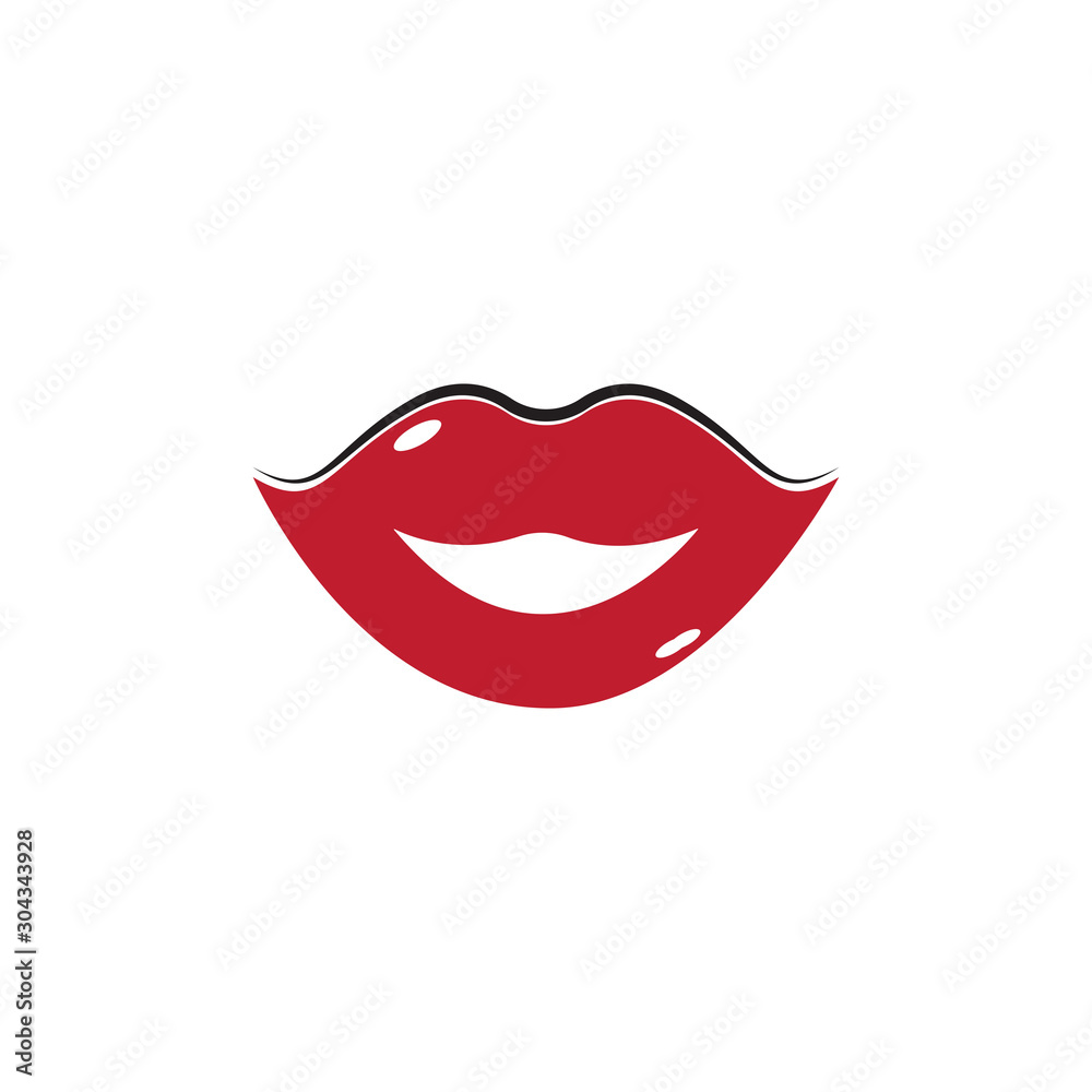 Lips icon cosmetic logo vector Lips icon cosmetic logo vector
