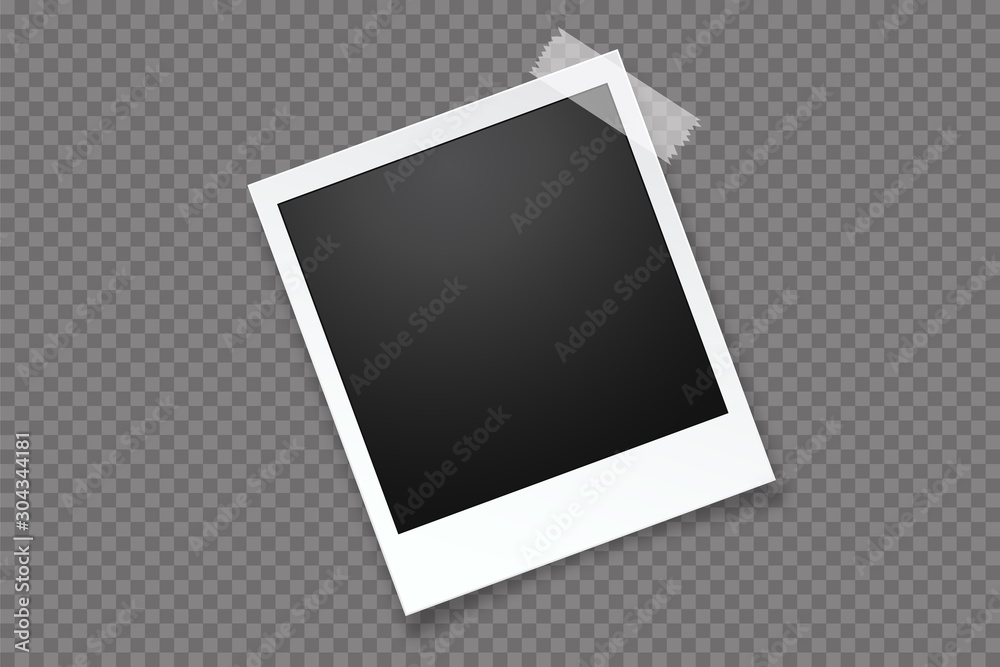 Blank photo frame, isolated on transparent background.