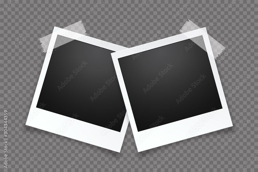 Blank photo frame, isolated on transparent background.