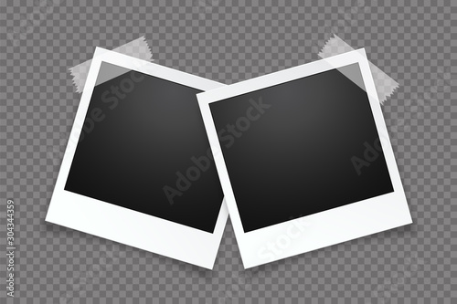 Blank photo frame, isolated on transparent background. photo
