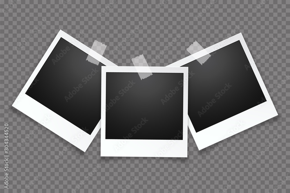 Blank photo frame, isolated on transparent background.