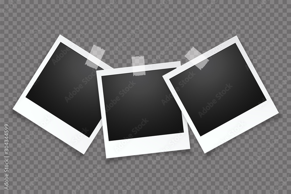 Blank photo frame, isolated on transparent background.