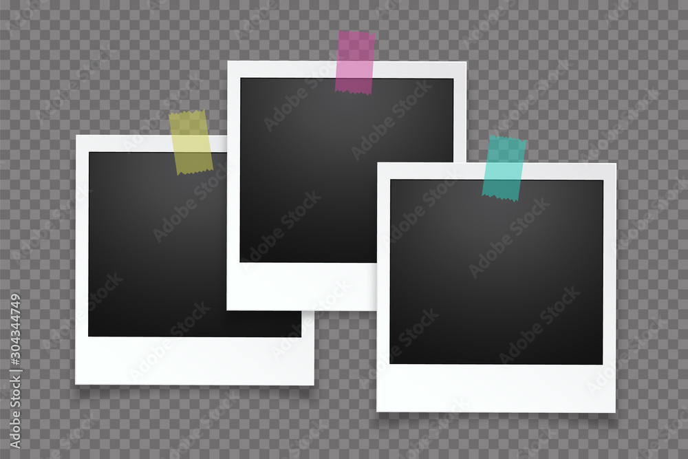 Blank photo frame, isolated on transparent background.