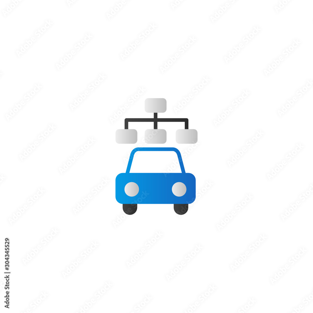 Technology Smart Car Flat Icon Vector Technology Smart Car Flat Icon Vector