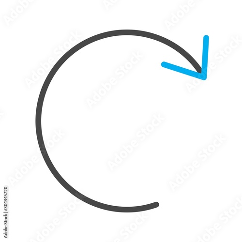 Restart  icon isolated on abstract background