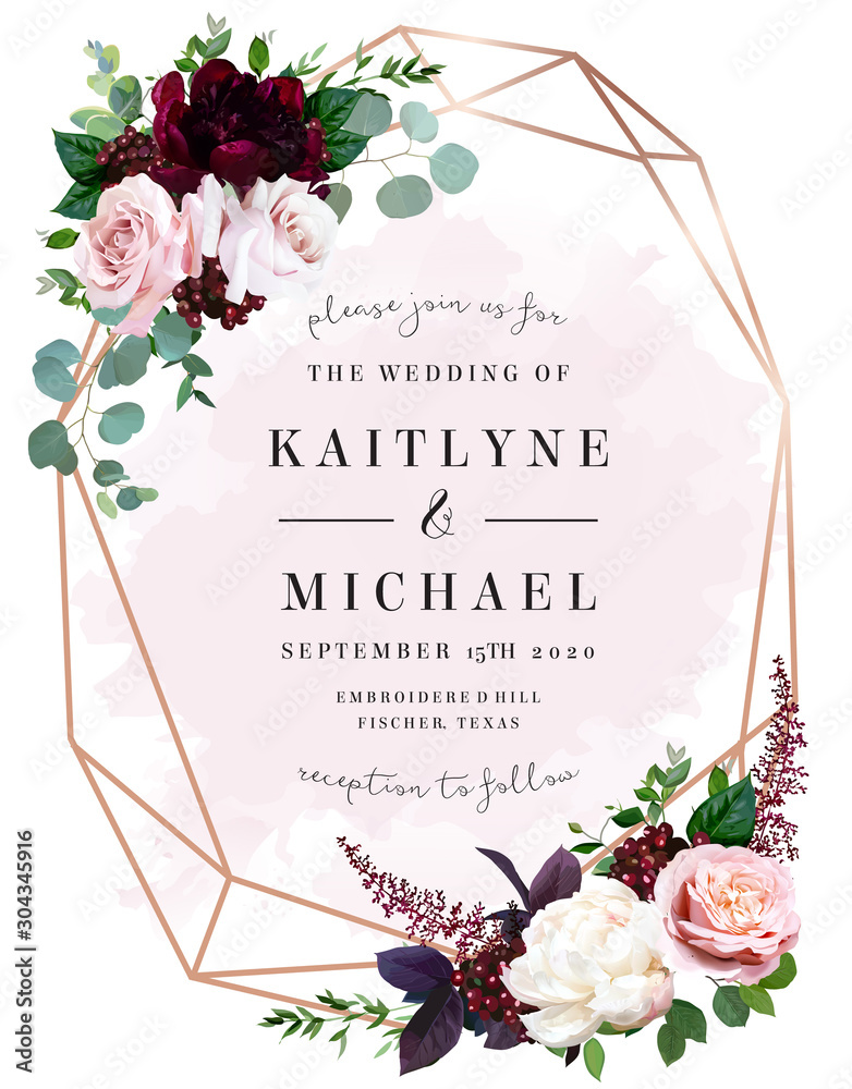 Obraz Luxury fall flowers wedding vector bouquet card.