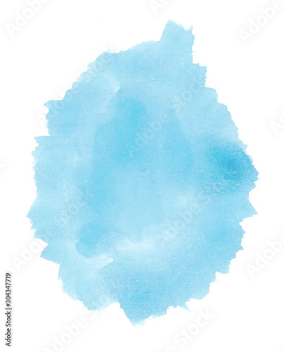 Blue watercolor oval backdrop. Universal background for design.