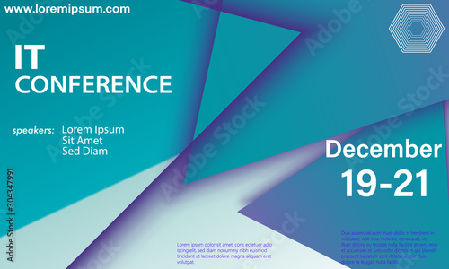 Conference design template. Colorful cover. Vector