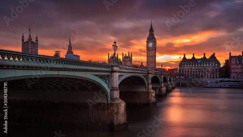 Dramatic London sunset