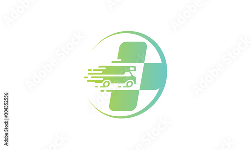 logo fast delivery healty vector