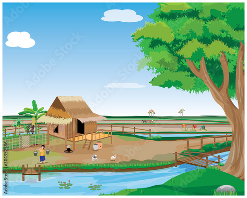lifestyle of people at countryside vector design